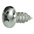 Midwest Fastener Sheet Metal Screw, #12 x 1/2 in, Chrome Plated Steel Pan Head Phillips Drive, 8 PK 34695